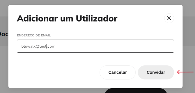 Passo 3: Secção para selecionar “Convidar”