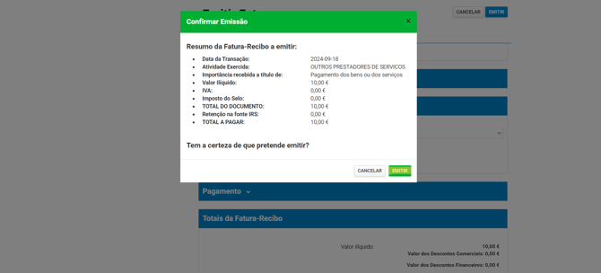 Step7: Confirm invoice issue