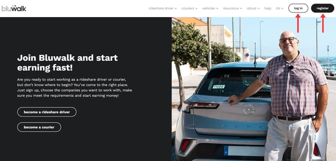 Como reservar uma viatura para TVDE na Bluwalk 1