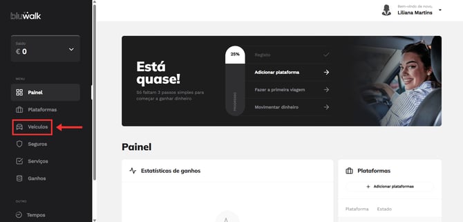 Como reservar uma viatura para TVDE na Bluwalk 2