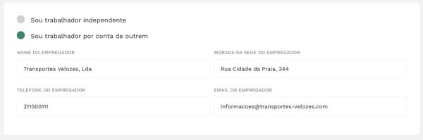 Passo 4: Como preencher as informações do empregador