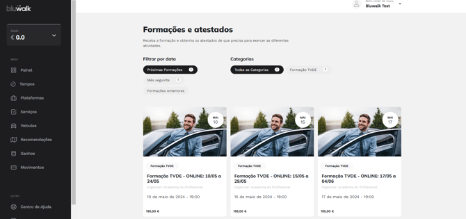 Passo 2 da inscrição presencial: Selecionar data pretendida
