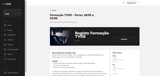 Passo 3 da inscrição presencial: Ler informação importante