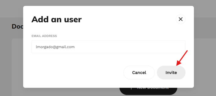 Step 3: Section to select the "Invite"